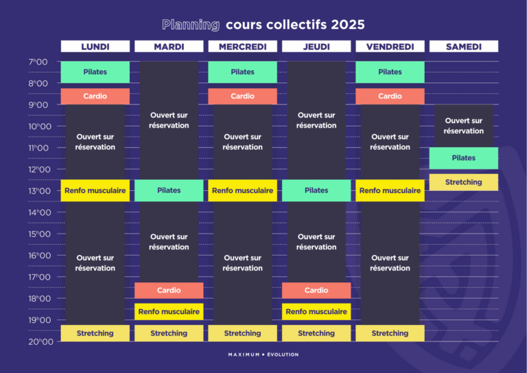 Retrouvez le planning Maximum Eovlution