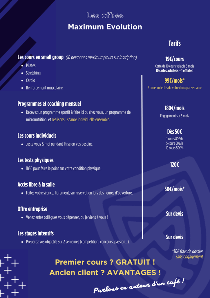 Tarifs Maximum Evolution