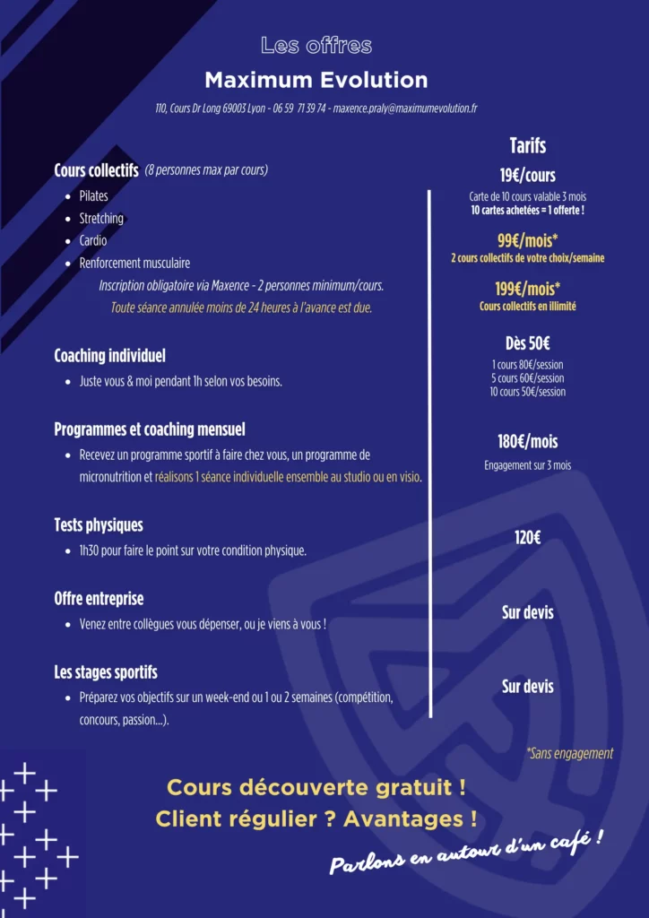 Tarifs Maximum Evolution